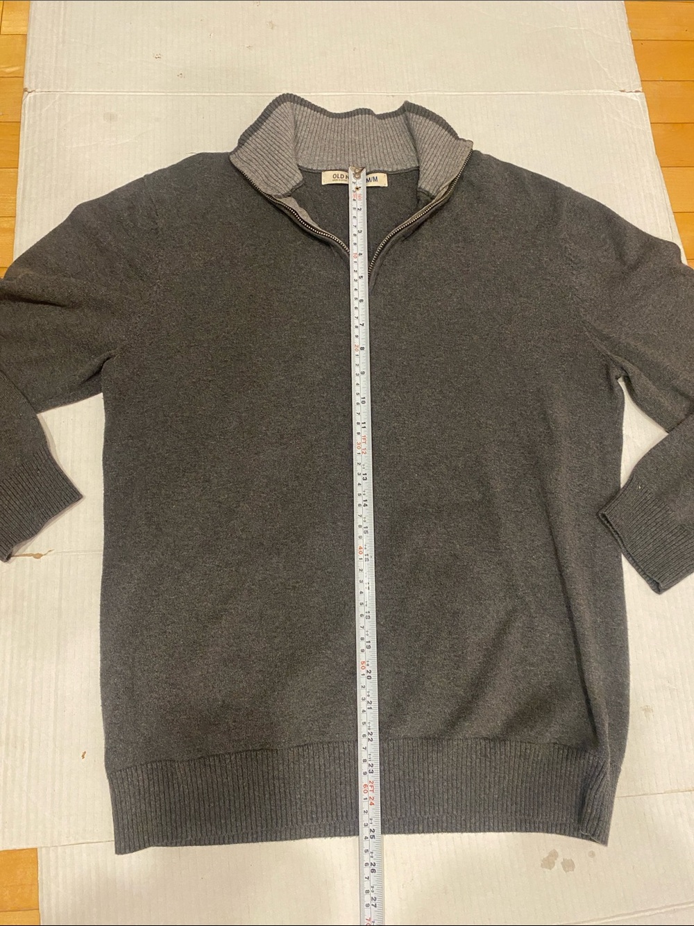 Old Navy Men’s Classic Dark Gray Half-Zip Cotton Sweater Size Medium - Picture 11 of 14